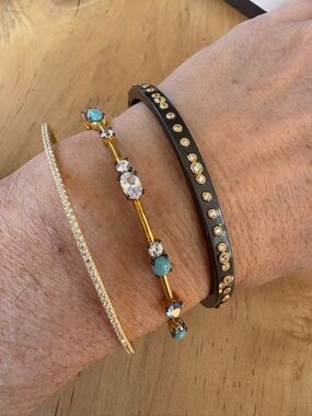 Freida Rothman Elegant Bracelet Seltack w/Turquoise Black & Gold Accents